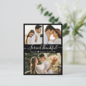 Bedankt 3 Foto Collage Weddenschap Bedankt Briefkaart (Staand voorkant)