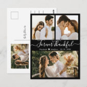 Bedankt 3 Foto Collage Weddenschap Bedankt Briefkaart (Voorkant / Achterkant)