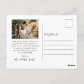 Bedankt 3 Foto Collage Weddenschap Bedankt Briefkaart (Achterkant)