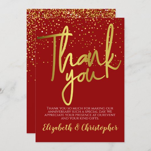 Bedankt 40th Jubileum Red Gold (Voorkant / Achterkant)