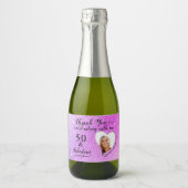 Bedankt 50 en fantastische Paarse verjaardag Mini Sparkling Wijnetiket (Voorkant)