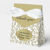 Bedankt 70e verjaardag Goud/Wit Getal Patroon Bedankdoosjes (Voorkant Zijde)