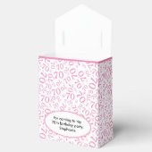 Bedankt 70e verjaardag Roze/Wit nummer Patroon Bedankdoosjes (Geopend)