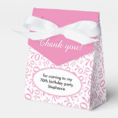 Bedankt 70e verjaardag Roze/Wit nummer Patroon Bedankdoosjes (Voorkant Zijde)