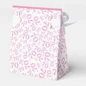 Bedankt 70e verjaardag Roze/Wit nummer Patroon Bedankdoosjes (Achterkant)