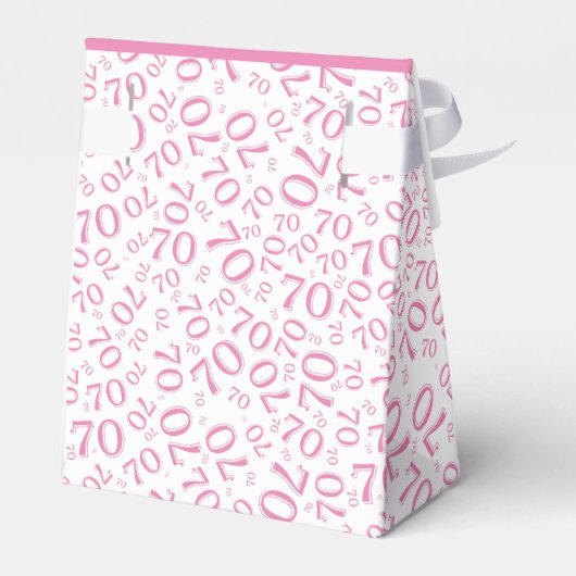 Bedankt 70e verjaardag Roze/Wit nummer Patroon Bedankdoosjes (Achterkant)