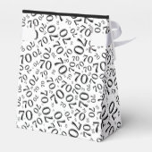 Bedankt 70e verjaardag zwart/wit nummerpatroon bedankdoosjes (Achterkant)
