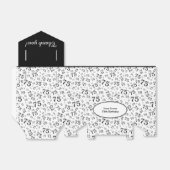 Bedankt 75e zwart/wit willekeurig nummerpatroon bedankdoosjes (Uitgevouwen)