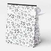 Bedankt 75e zwart/wit willekeurig nummerpatroon bedankdoosjes (Achterkant)