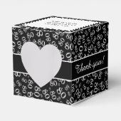 "Bedankt" 80e verjaardag zwart nummer patroon Bedankdoosjes (Voorkant Zijde)