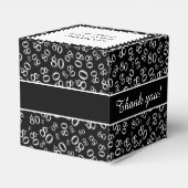 "Bedankt" 80e verjaardag zwart nummer patroon Bedankdoosjes (Achterkant)