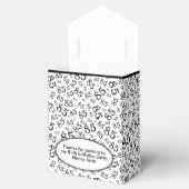 Bedankt 85e zwart/wit willekeurig getallenpatroon bedankdoosjes (Geopend)