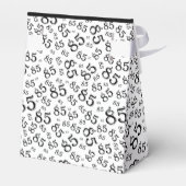 Bedankt 85e zwart/wit willekeurig getallenpatroon bedankdoosjes (Achterkant)