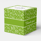 "Bedankt" 85th Party Green Random Number Pattern Bedankdoosjes (Achterkant)