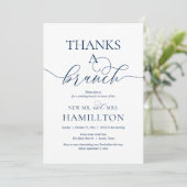 Bedankt a Brunch, Navy Blue Kaart (Staand voorkant)