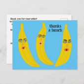 BEDANKT A BUNCH Funny Bananas BESTELLEN BEDANKT QR Briefkaart (Voorkant / Achterkant)