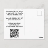 BEDANKT A BUNCH Funny Bananas BESTELLEN BEDANKT QR Briefkaart (Achterkant)