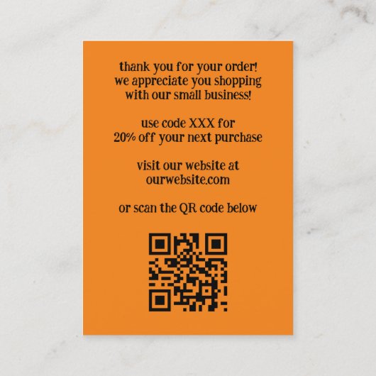 BEDANKT A BUNCH Funny Bananas BESTELLEN BEDANKT QR Visitekaartje (Achterkant)