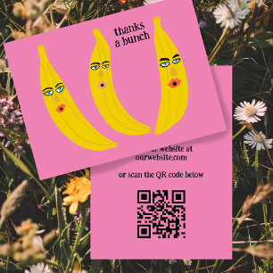 BEDANKT A BUNCH Funny Bananas BESTELLEN BEDANKT QR Visitekaartje