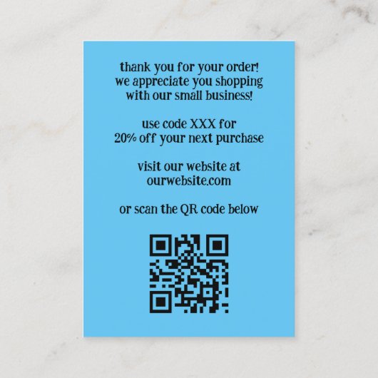 BEDANKT A BUNCH Funny Bananas BESTELLEN BEDANKT QR Visitekaartje (Achterkant)