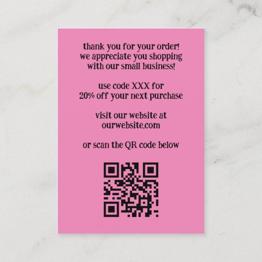 BEDANKT A BUNCH Funny Bananas BESTELLEN BEDANKT QR Visitekaartje (Achterkant)