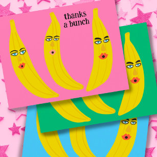BEDANKT A BUNCH Funny Bananas Dank u wel Briefkaart