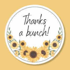 Bedankt a Bunch Zonnebloem Dank u Ronde Sticker
