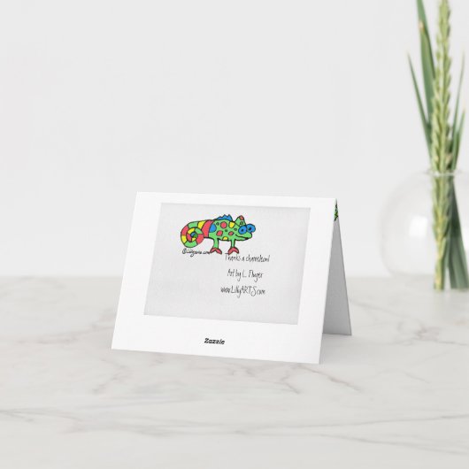 Bedankt a Chameleon Bedankt Opmerking Kaarten (Achterkant)