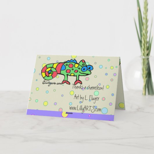 Bedankt a Chameleon Dank u Paarse Stippen (Achterkant)