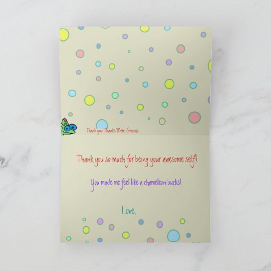 Bedankt a Chameleon Dank u Paarse Stippen (Binnen)