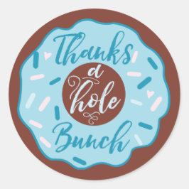 Bedankt A Hole Bunch Blue Donut Stickers