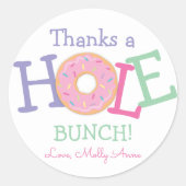 Bedankt a Hole Bunch Donut Birthday Party Favor Ronde Sticker (Voorkant)