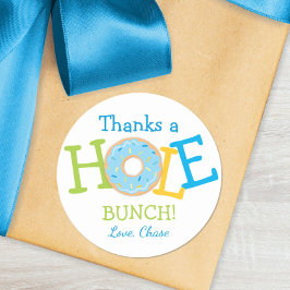 Bedankt a Hole Bunch Donut Birthday Party Favor Ronde Sticker