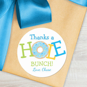 Bedankt a Hole Bunch Donut Birthday Party Favor Ronde Sticker