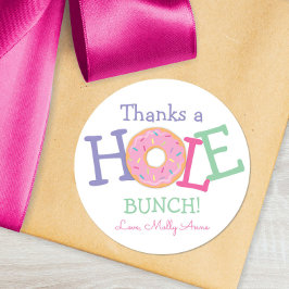 Bedankt a Hole Bunch Donut Birthday Party Favor Ronde Sticker