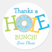 Bedankt a Hole Bunch Donut Birthday Party Favor Ronde Sticker (Voorkant)