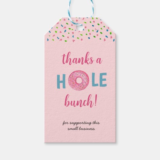 'Bedankt a Hole Bunch' schattige waterverf Cadeaulabel (Voorkant)
