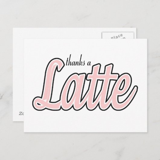 Bedankt a Latte Briefkaart (Voorkant / Achterkant)