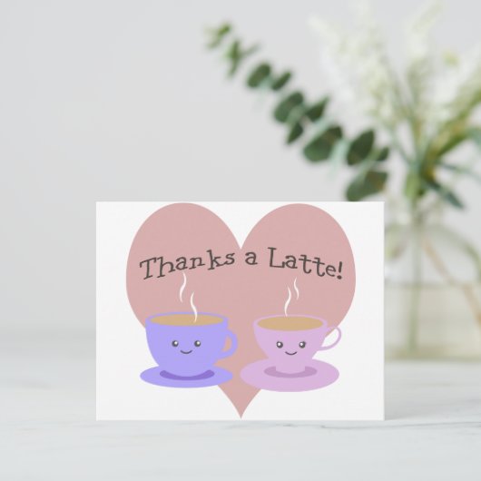 Bedankt a Latte Briefkaart (Staand voorkant)