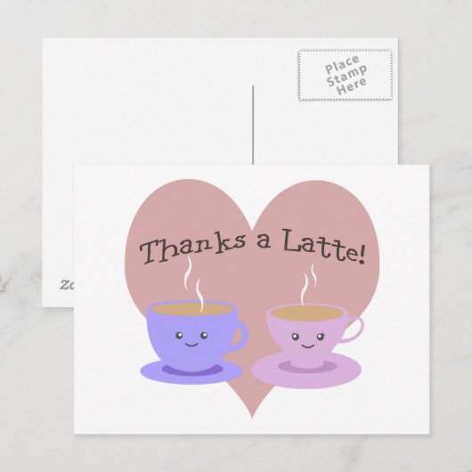 Bedankt A Latte Briefkaart (Voorkant / Achterkant)