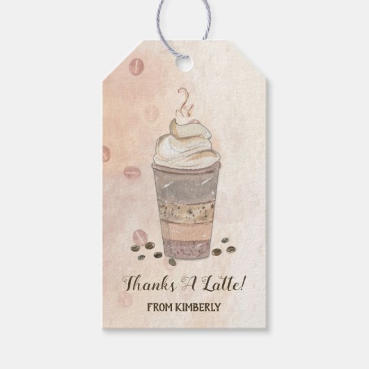 Bedankt a Latte Coffee Cadeaulabel (Voorkant)