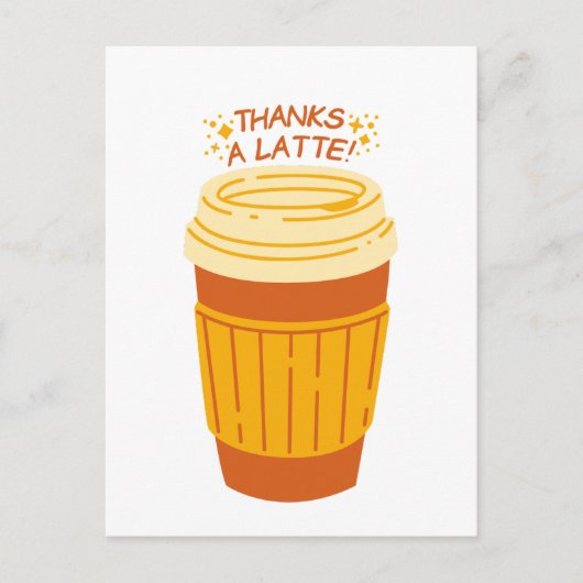 Bedankt a Latte Coffee Kaart (Voorkant)