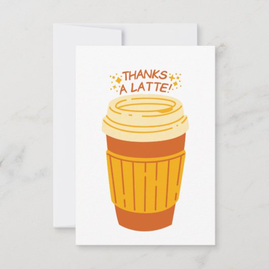 Bedankt a Latte Coffee Kaart (Voorkant)
