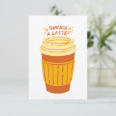 Bedankt a Latte Coffee Kaart (Staand voorkant)
