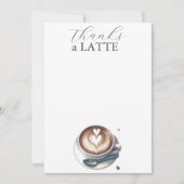 Bedankt A Latte Coffee Lover Notecards Notitiekaartje (Voorkant)