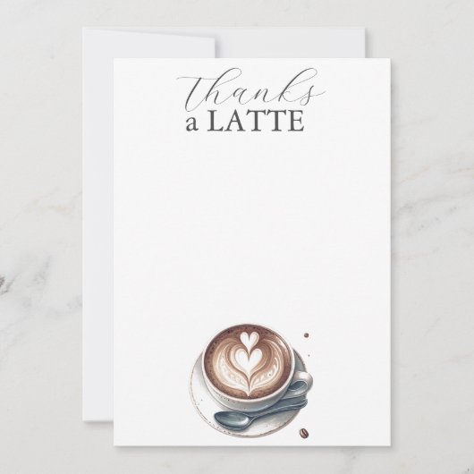 Bedankt A Latte Coffee Lover Notecards Notitiekaartje (Voorkant)
