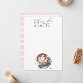 Bedankt A Latte Coffee Lover Notecards Notitiekaartje (Voorkant / Achterkant in situ)