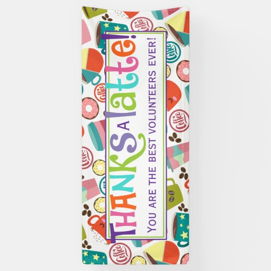 Bedankt A Latte Coffee-waardering Spandoek (Verticaal)