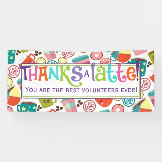 Bedankt A Latte Coffee-waardering Spandoek (Horizontaal)