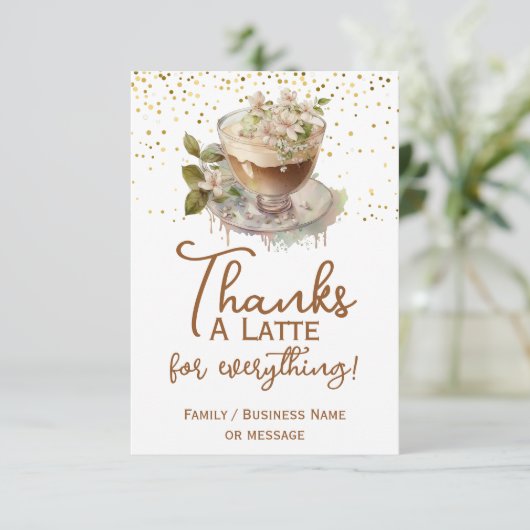 Bedankt A Latte Dank u Crème Koffie (Staand voorkant)